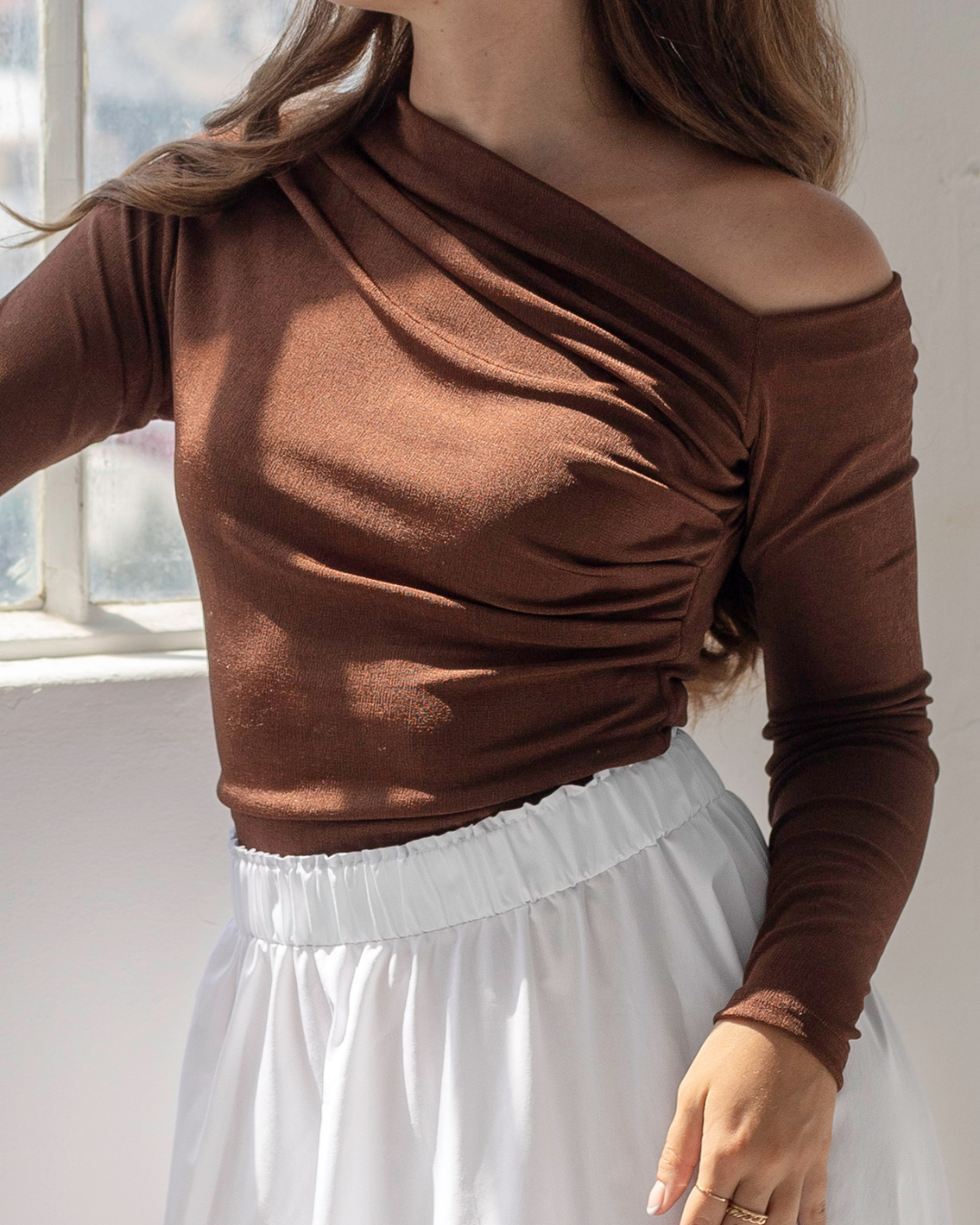 Cotton A-Line Midi Skirt