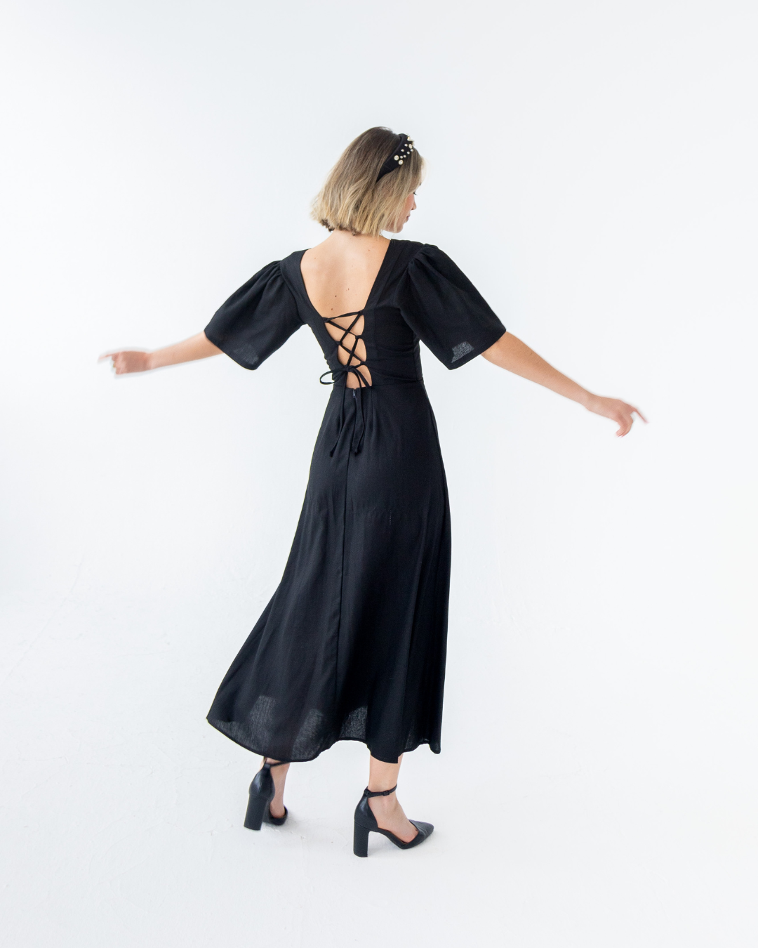 Linen Rayon LBD | Black