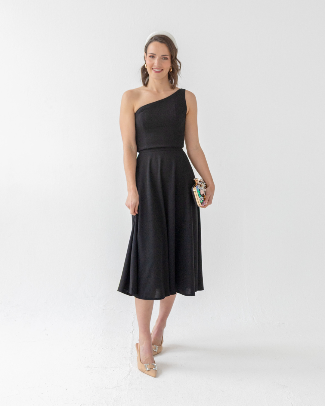 One Shoulder Midi Dress