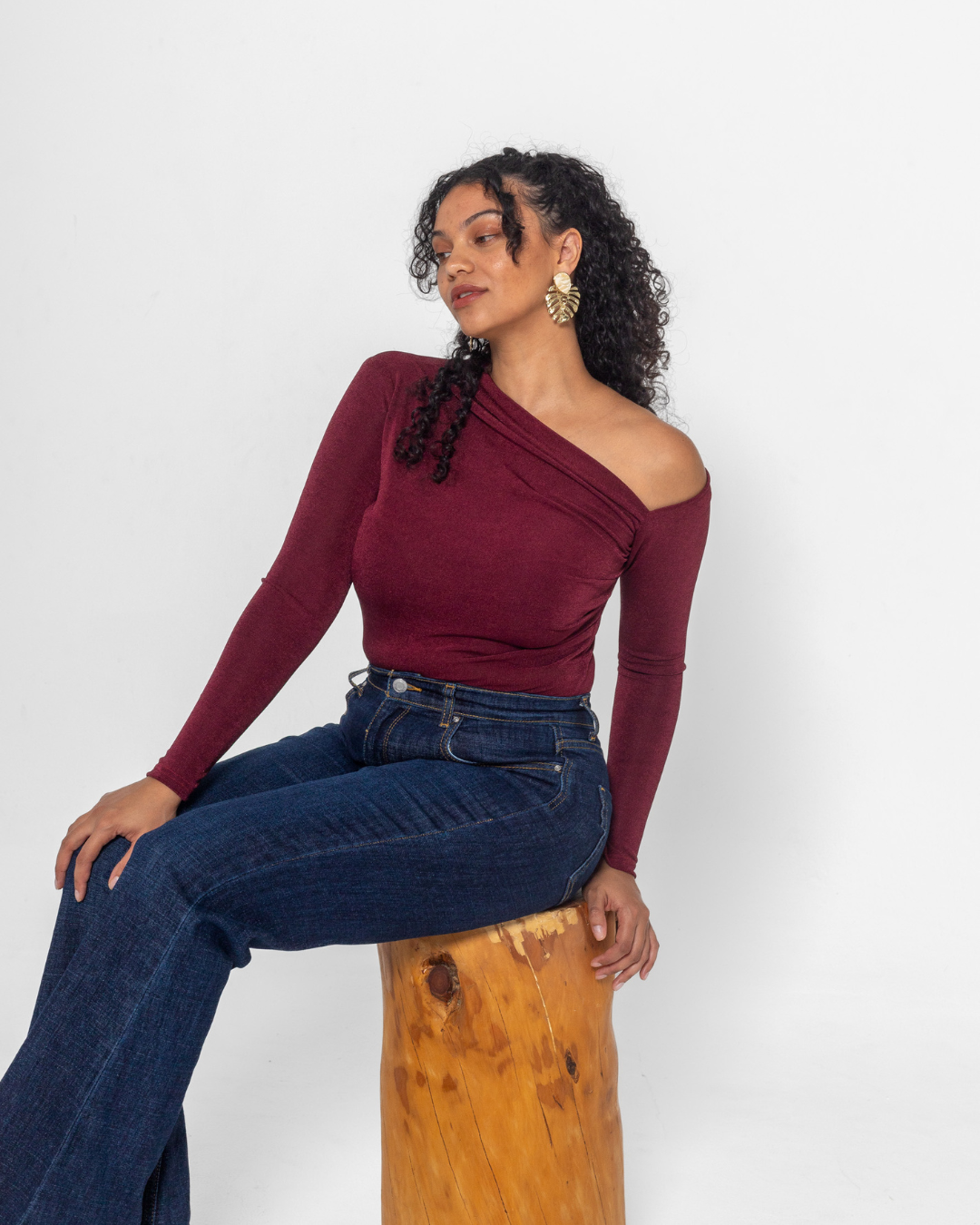 Asymmetric One Shoulder Top | Berry