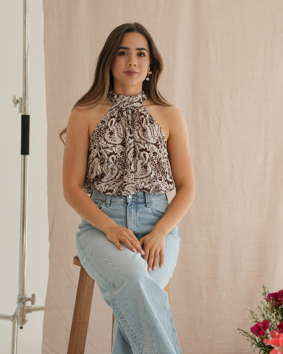 The Soleil Halterneck Blouse