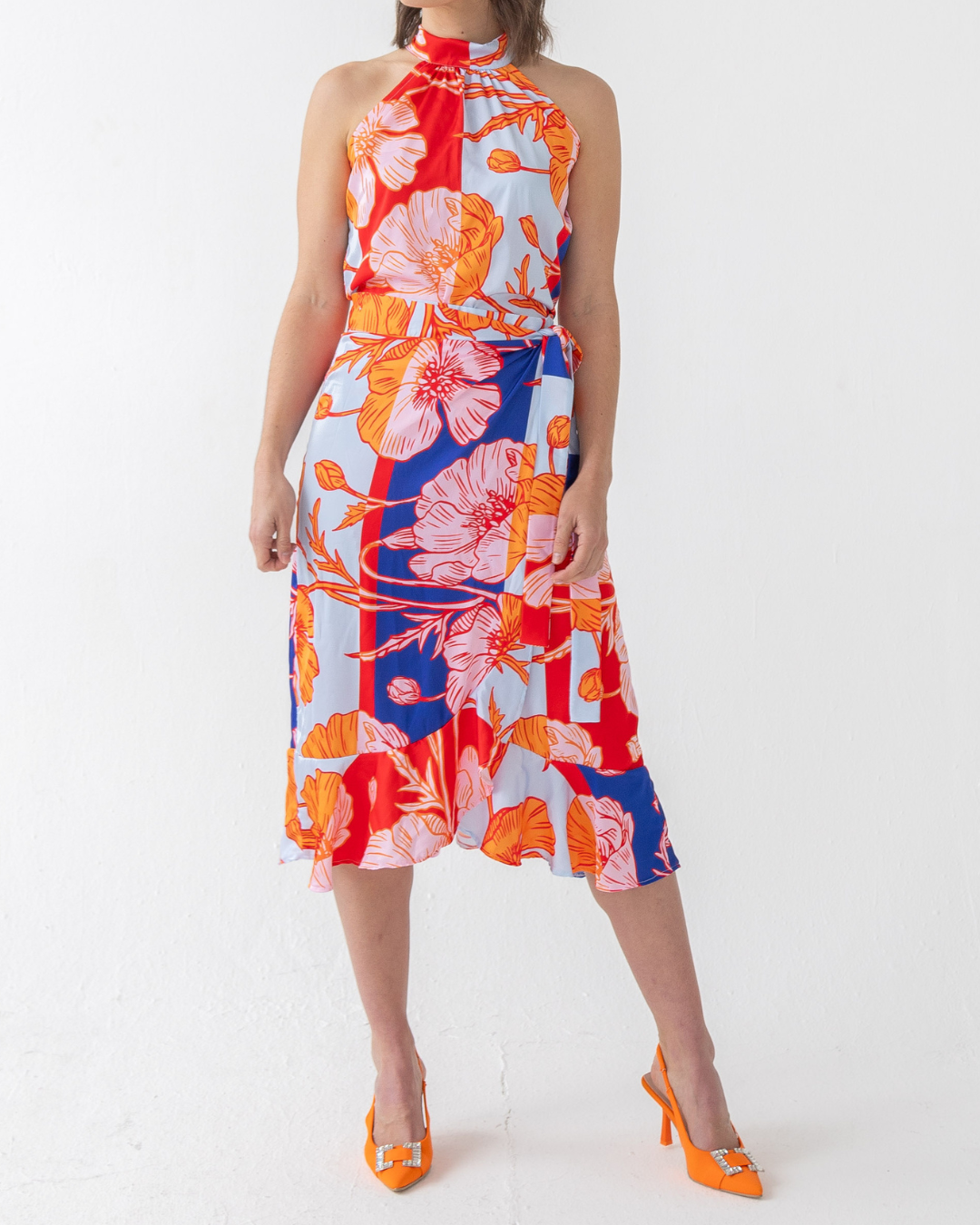 Azure Print Wrap Skirt | Flikker x Seen