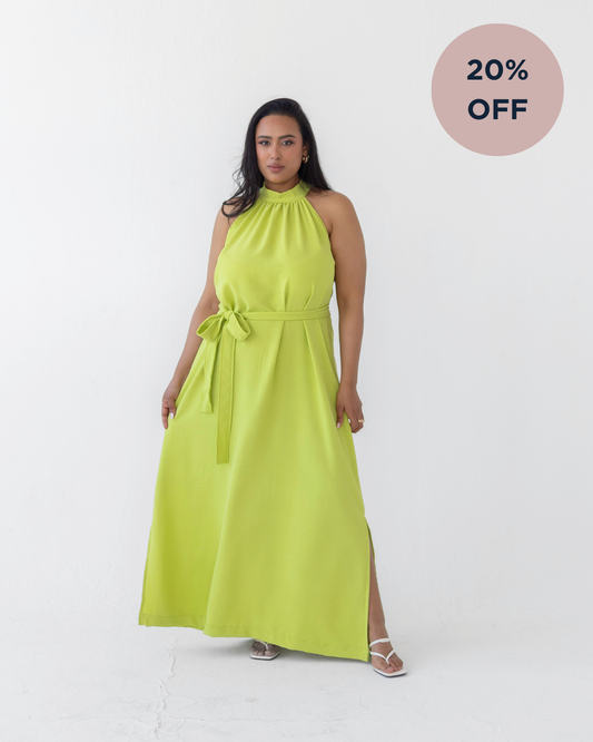 Chartreuse Halterneck Dress