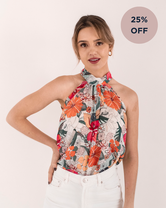 Spring Florals Halterneck Blouse