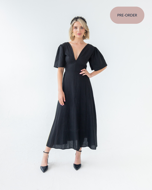 Linen Rayon LBD | Black