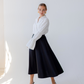 Classic A-Line Midi Skirt | Black