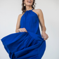 Casual Cobalt Blue Halterneck Dress