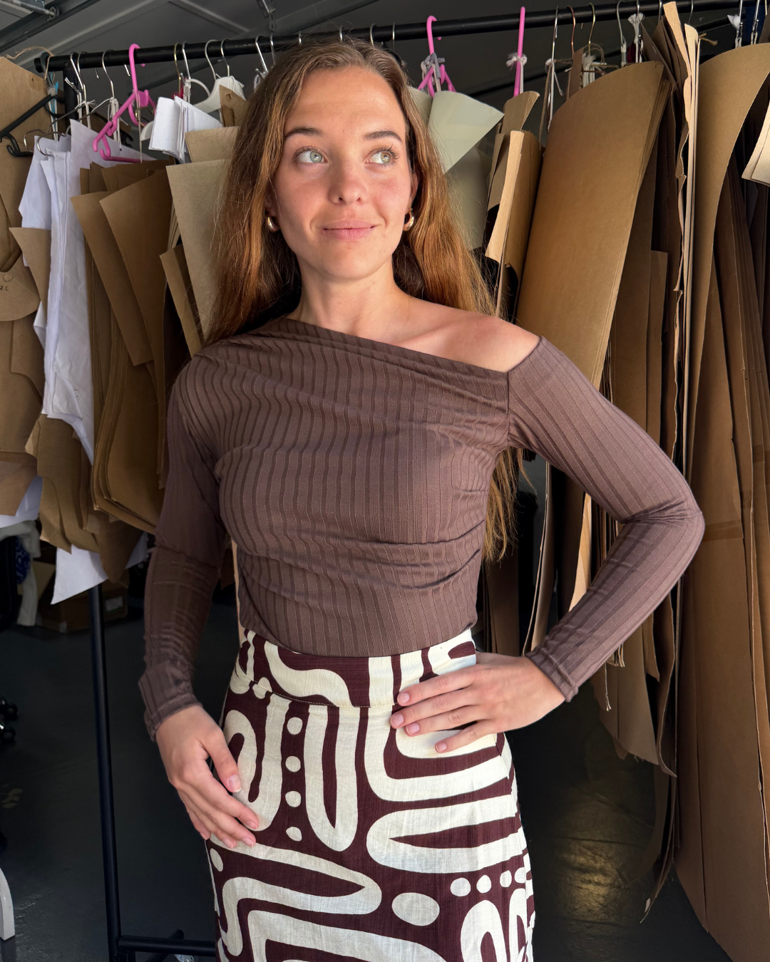 Asymmetric One Shoulder Top | Mocha