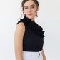 One Shoulder Ruffle Top | Black