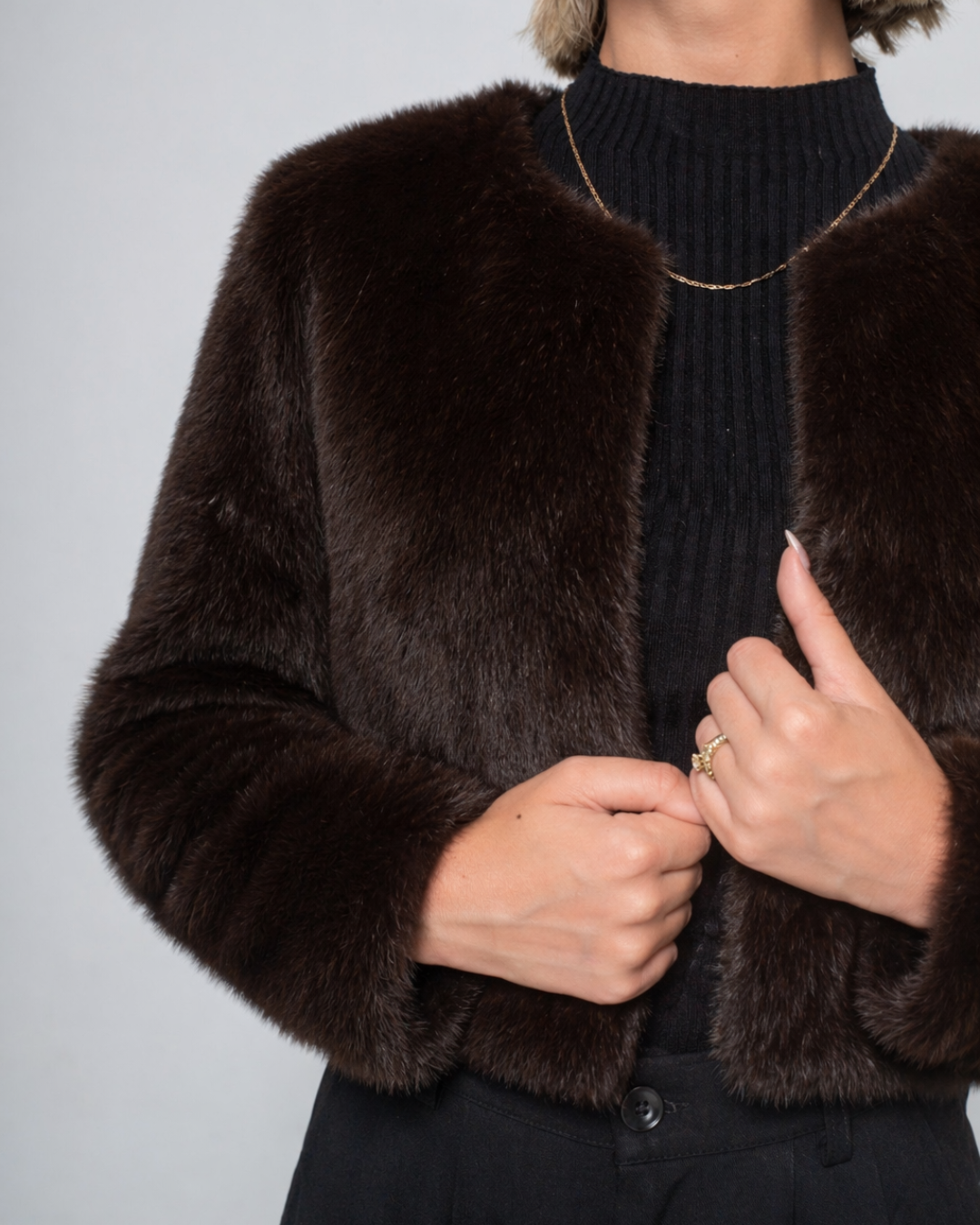 PRE ORDER: Chocolate Brown Faux Fur Jacket