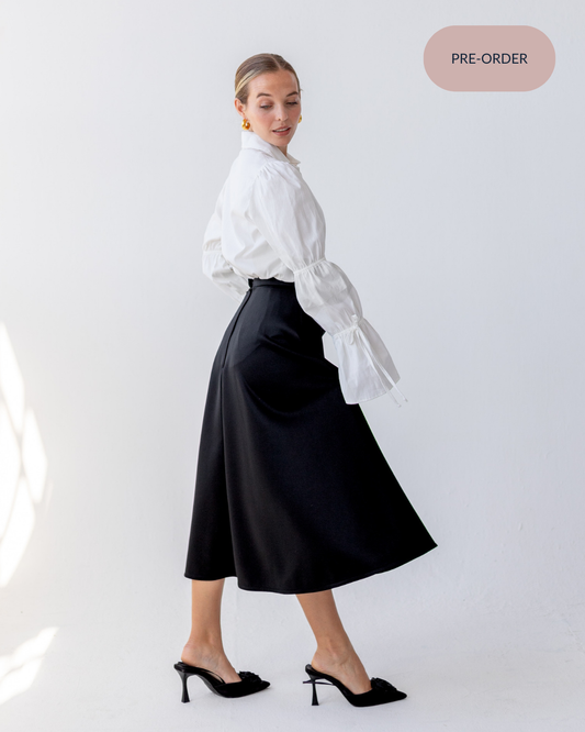 Classic A-Line Midi Skirt | Black