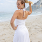 Twist Halterneck Dress | White