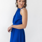 Casual Cobalt Blue Halterneck Dress