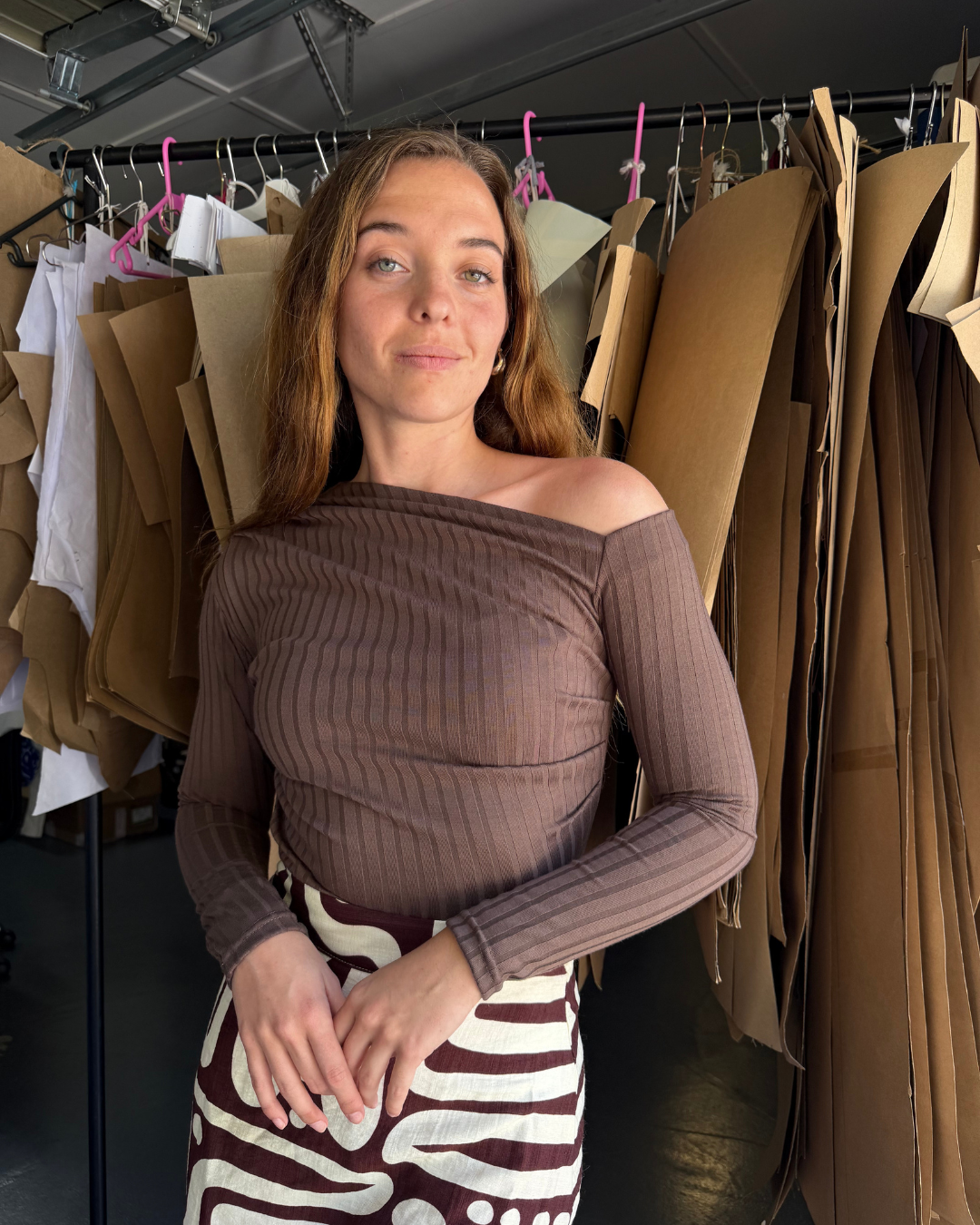Asymmetric One Shoulder Top | Mocha