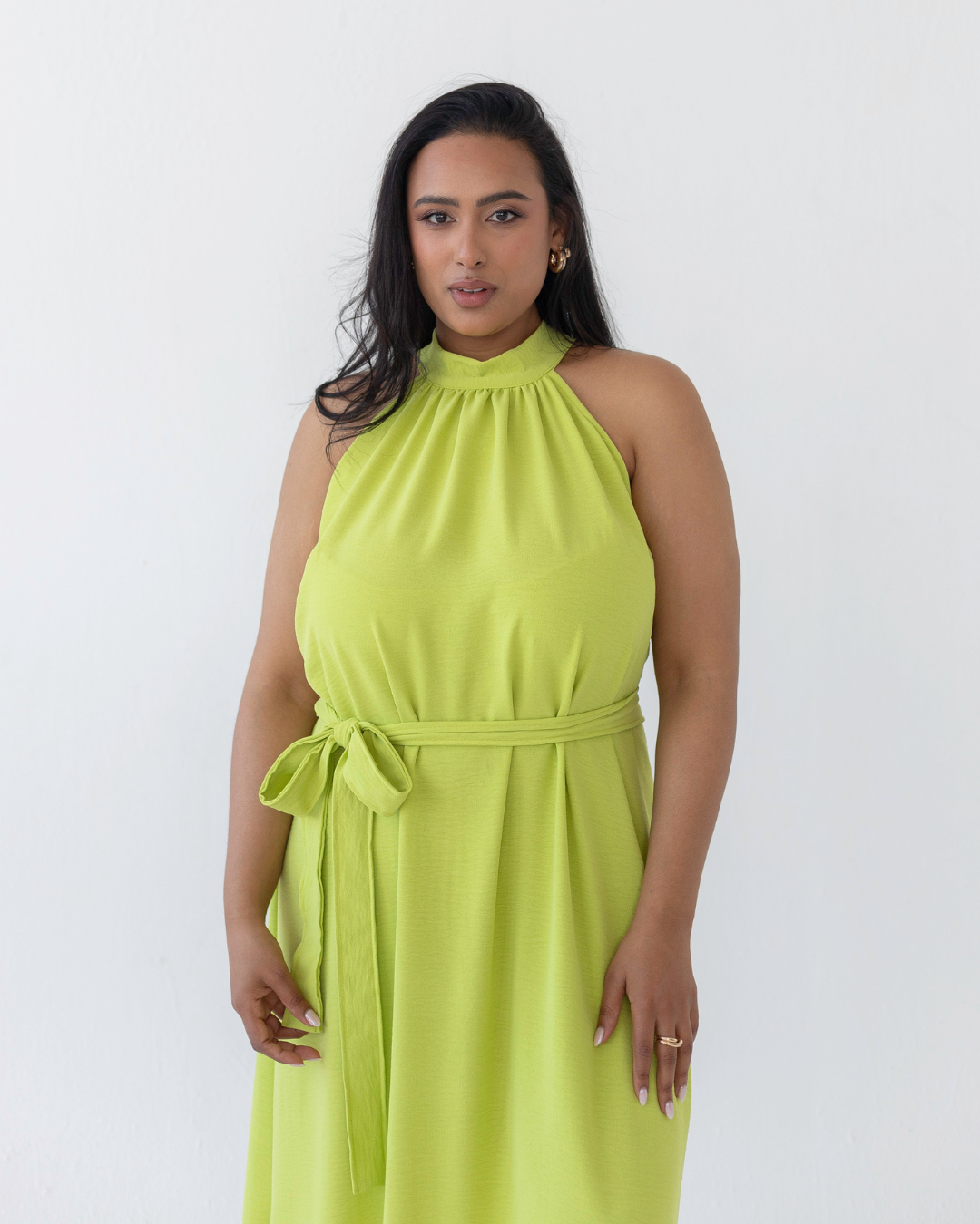 Chartreuse Halterneck Dress