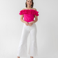 Pink Off-the-Shoulder Ruffle Top