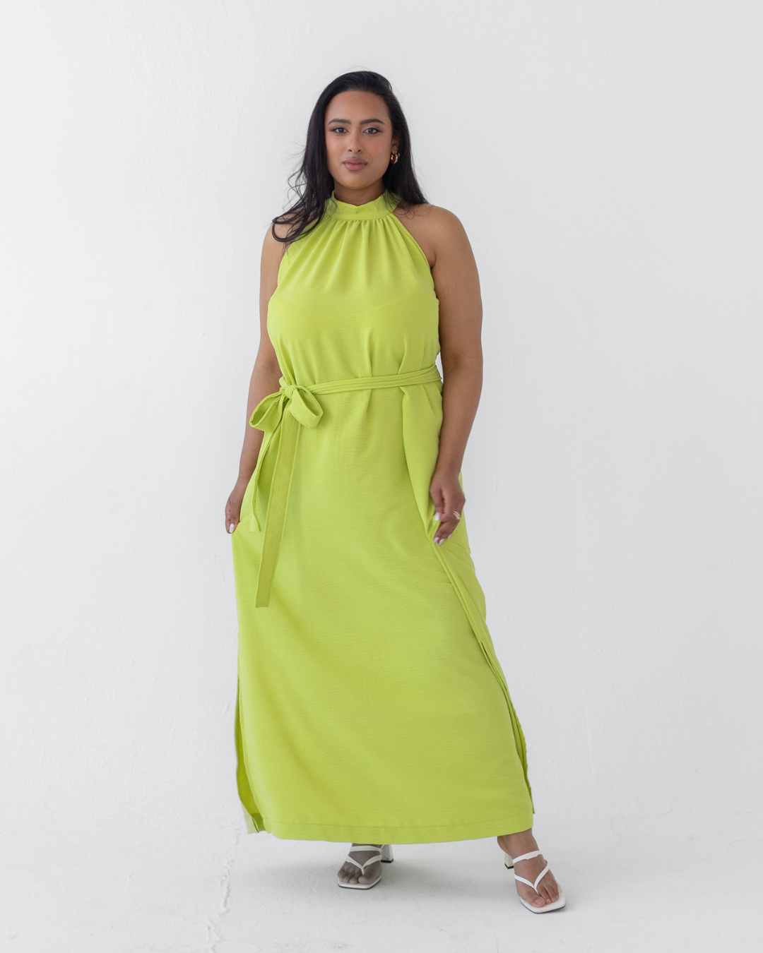 Chartreuse Halterneck Dress