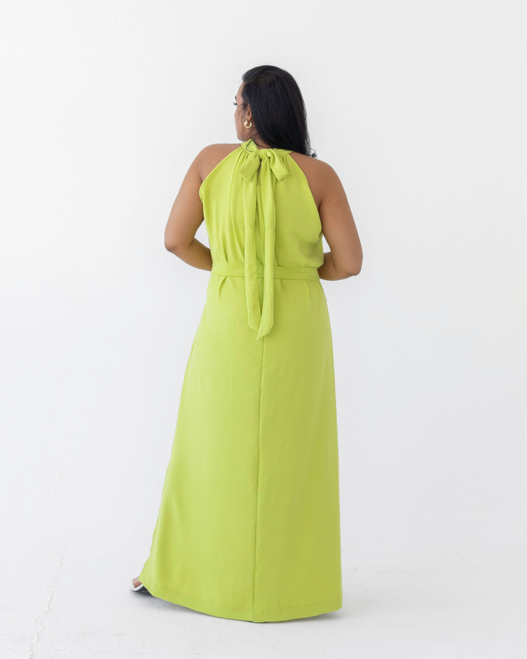 Chartreuse Halterneck Dress