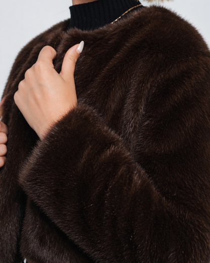 PRE ORDER: Chocolate Brown Faux Fur Jacket