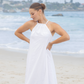 White Cotton Halterneck Dress | Flikker x LE | RU