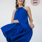 Casual Cobalt Blue Halterneck Dress