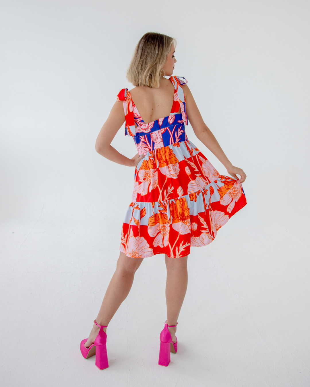 Azure Print Summer Mini Dress | Flikker x Seen