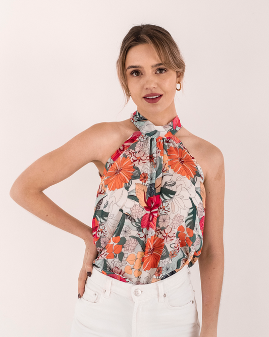 Spring Florals Halterneck Blouse