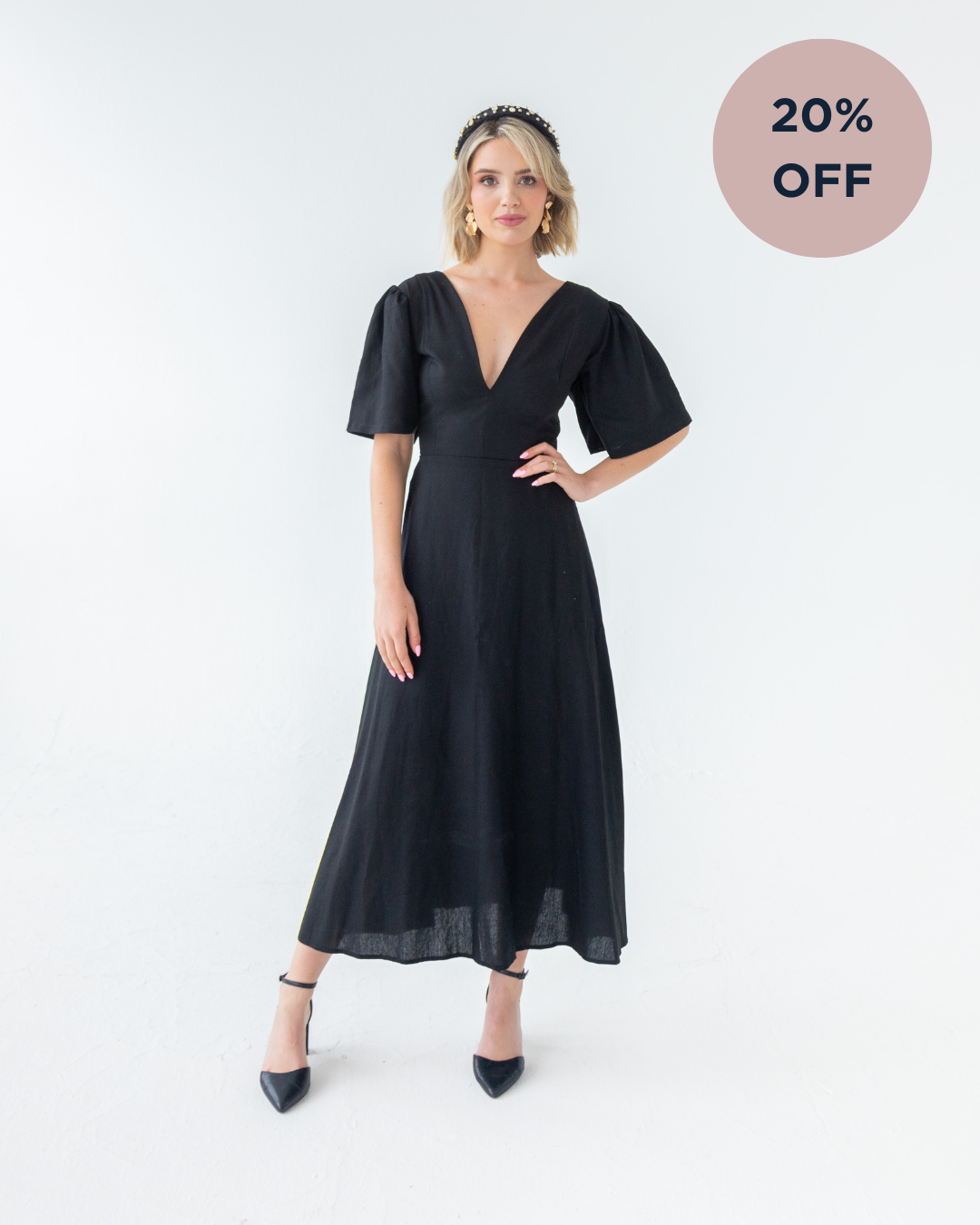 Linen Rayon LBD | Black