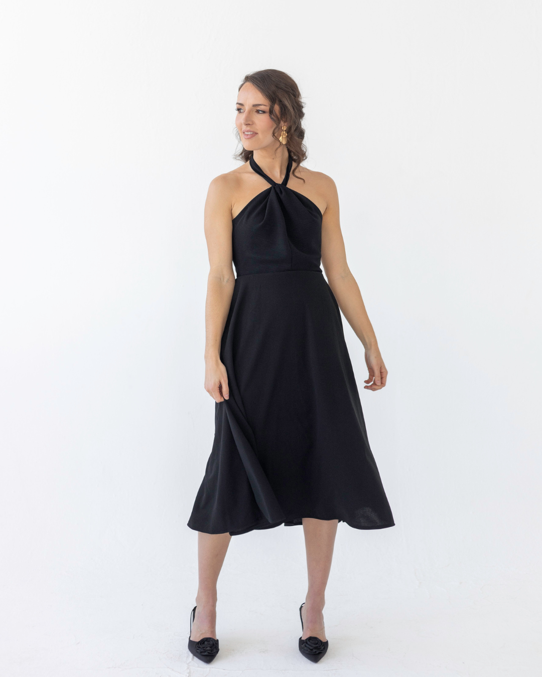 Twist Halterneck Dress | A-Line