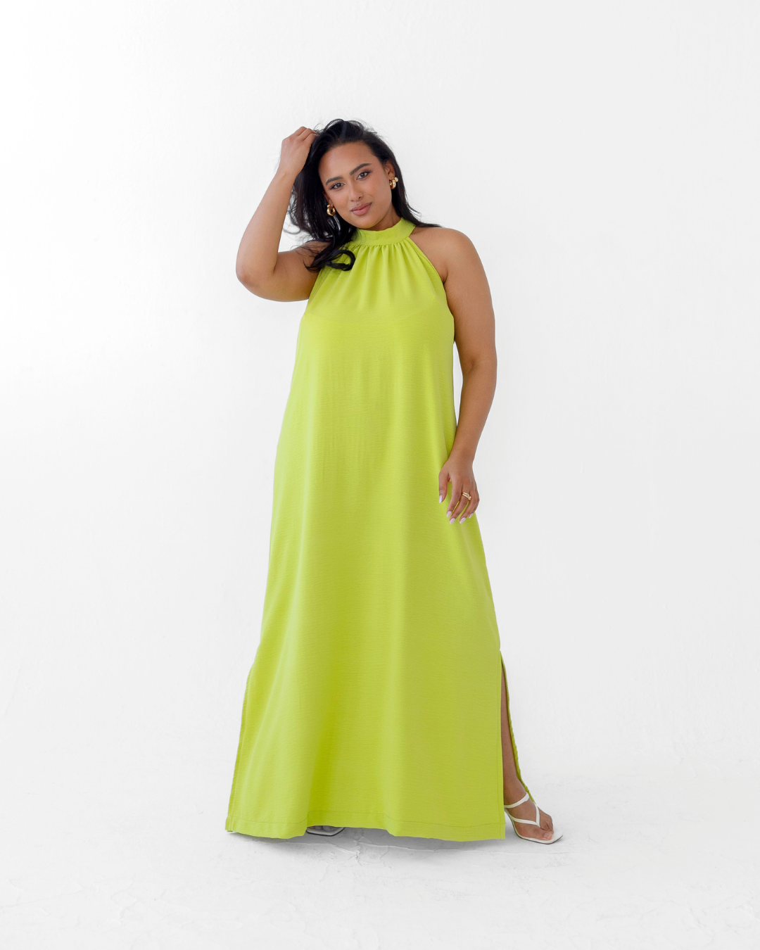 Chartreuse Halterneck Dress