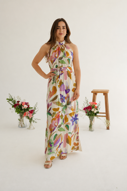 Summer Florals Halter Dress