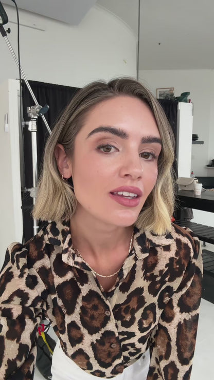 Leopard Print Chiffon Button Up Blouse