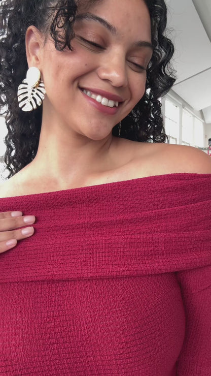 Textured Off-the-Shoulder Top