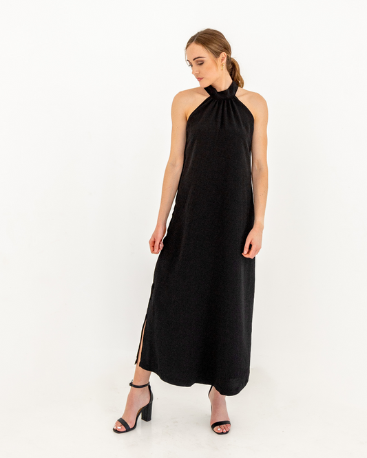 Halterneck Dress | Black